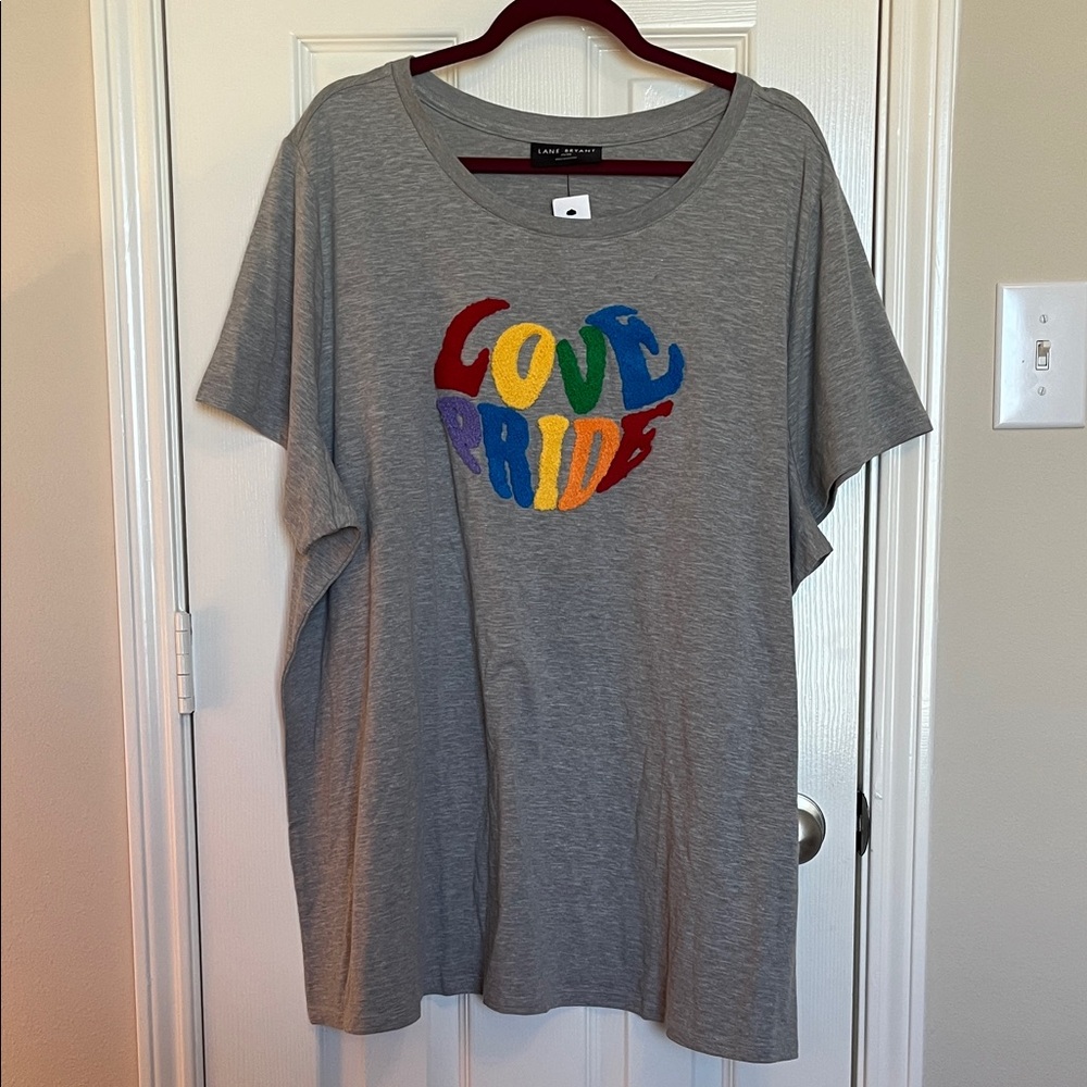 NWT Lane Bryant Chenille Love Pride Graphic Tee - Picture 2 of 7